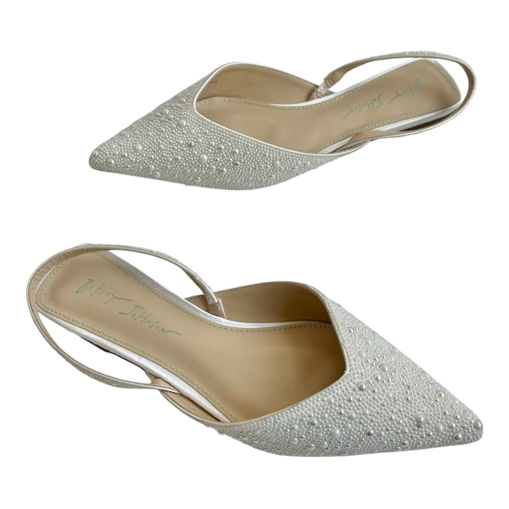 Betsey Johnson Pearl Embellished Flats